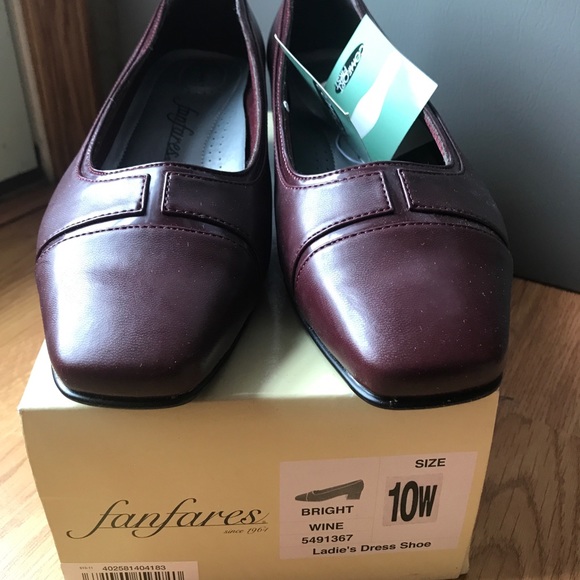 Fanfare 10w wide ladies wine dress shoe - Picture 3 of 6